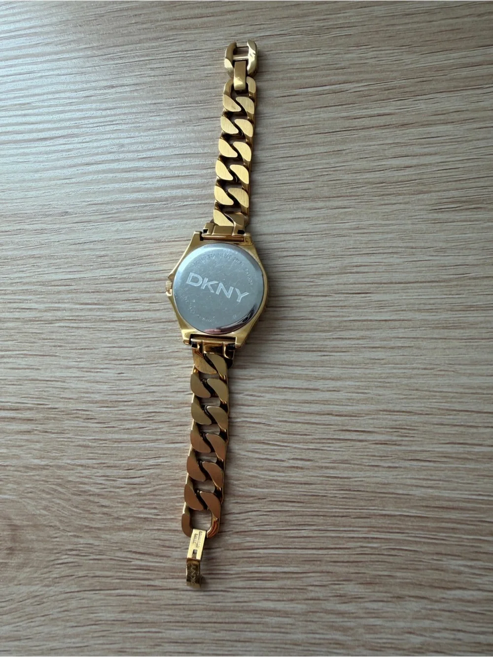 DKNY Gold Tone Bracelet Watch with Black Dial